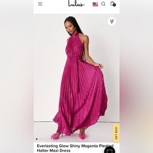Lulus Magenta Halter Maxi Dress